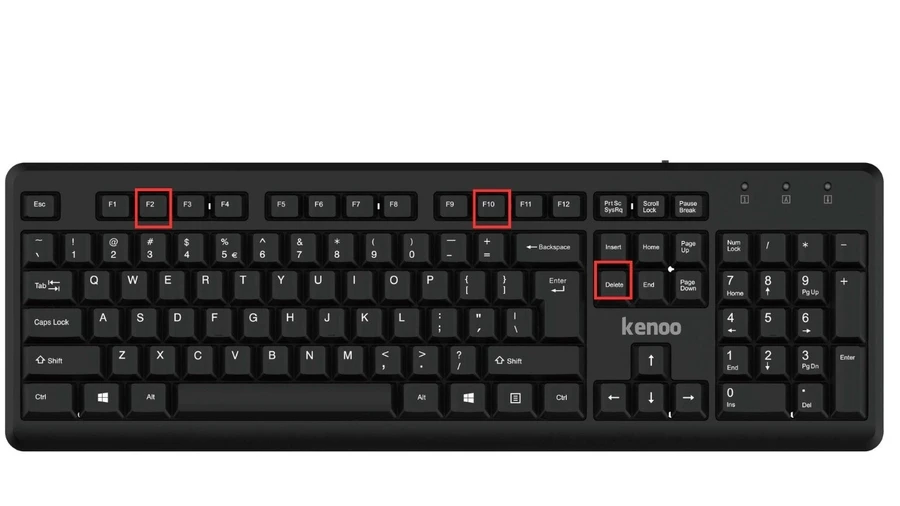 Máy tính không nhận bàn phím: Nhấn phím vào BIOS như F2, F10, Delete hoặc Esc tùy máy