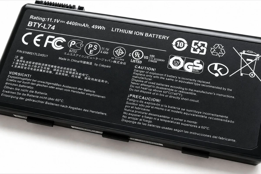 Pin Lithium-Ion thường được tích hợp sẵn bên trong bàn phím