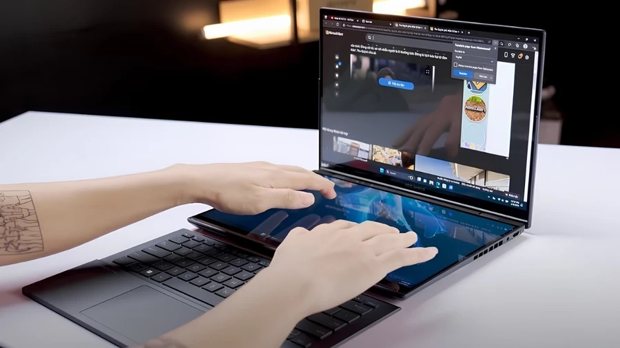 Laptop cho sinh viên thiết kế đồ họa Zenbook Duo 2 màn OLED 3K, Intel Ultra 9, RAM 32GB, đa nhiệm đột phá cho người sáng tạo
