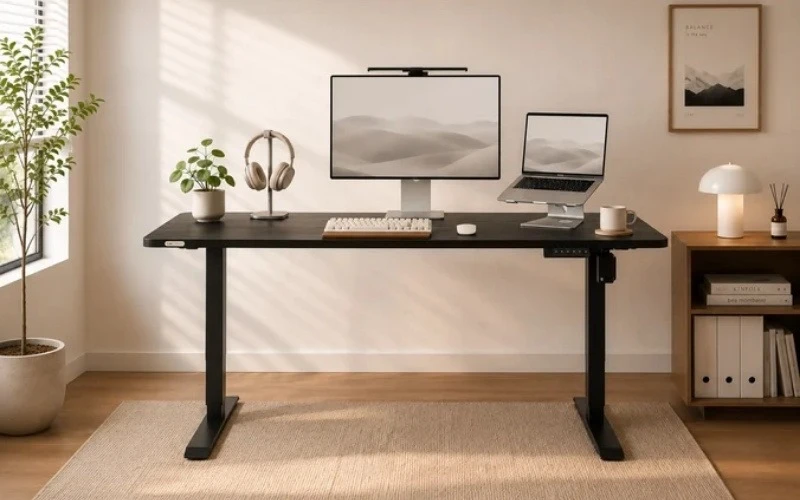 Kết cấu thép của khung bàn nâng hạ Motion S vô cùng vững chãi với tải trọng 70kg
