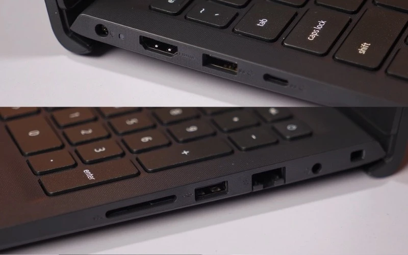 Dell Vostro 3530 đầy đủ cổng kết nối thiết yếu, bao gồm cả cổng mạng LAN cho doanh nghiệp