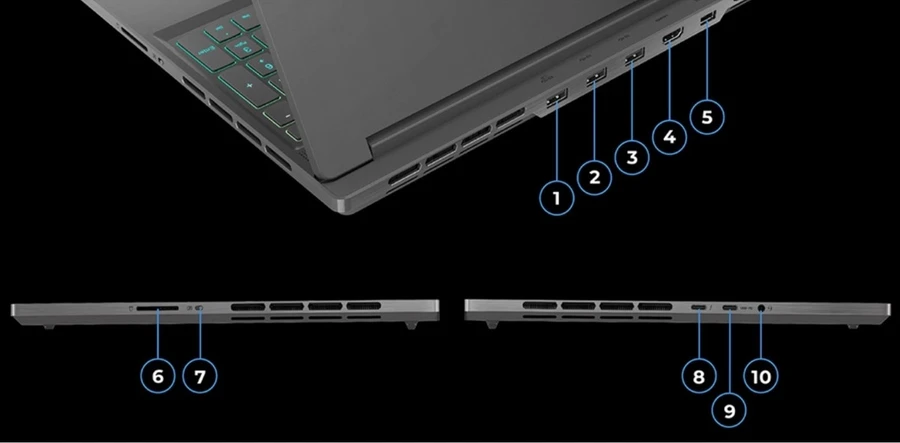 Legion Slim 7 2023 sẽ được trang bị đầy đủ các cổng kết nối thông dụng nhất trên thị trường