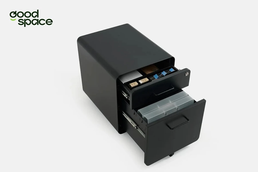 Hộc tủ tài liệu The Leaf 2 Ngăn Kéo màu đen hài hòa với mọi không gian làm việc