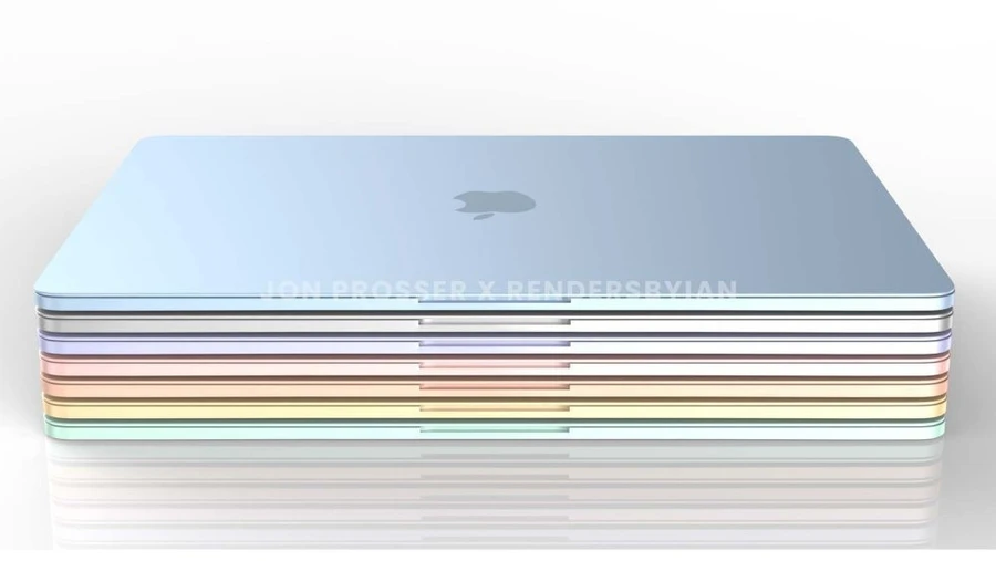 MacBook Air M2 render với nhiều màu sắc rực rỡ, lấy cảm hứng từ iMac M1