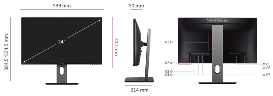 Màn hình 24 inch FullHD 75Hz, 103%sRGB, mỏng, góc làm việc/gaming, dễ lắp đặt