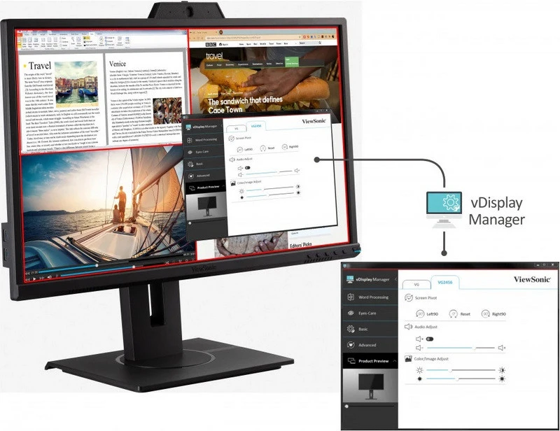 Màn hình Viewsonic VG2440V 23.8Inch IPS, Loa, Webcam