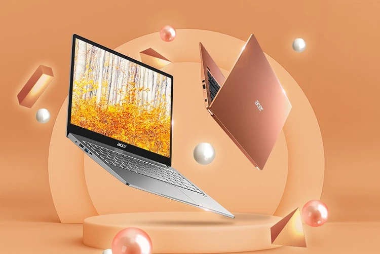 Acer Swift 3 14 màu bạc siêu mỏng nhẹ, làm từ hợp kim Nhôm – Magie.