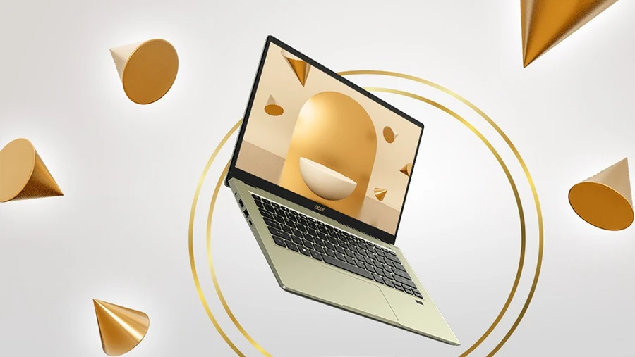 Acer Swift 3 14 với chip Intel Core i5, đồ họa Iris Xe, pin 48Wh, thời lượng 7 tiếng.