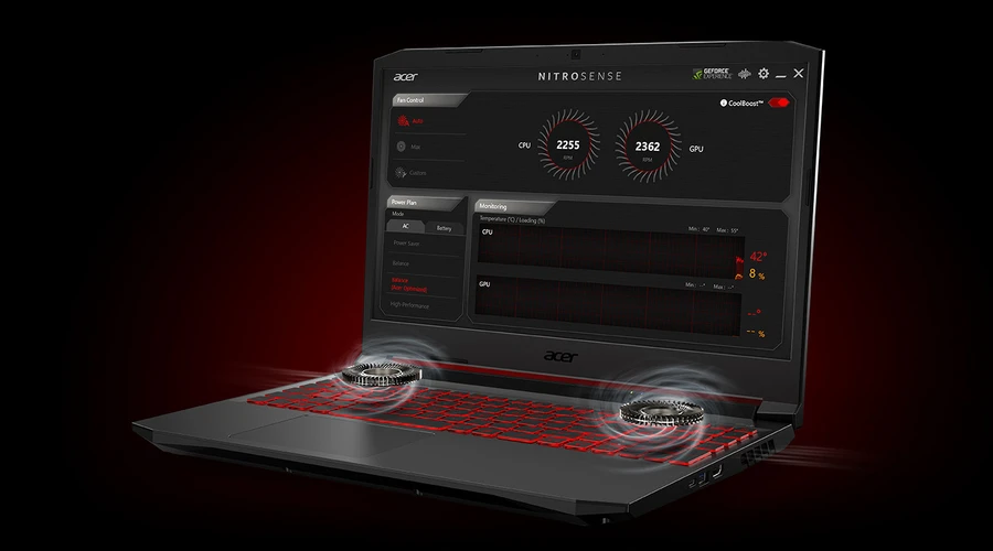 Laptop gaming Acer Nitro 5 2021 với thiết kế mạnh mẽ, hiện đại.