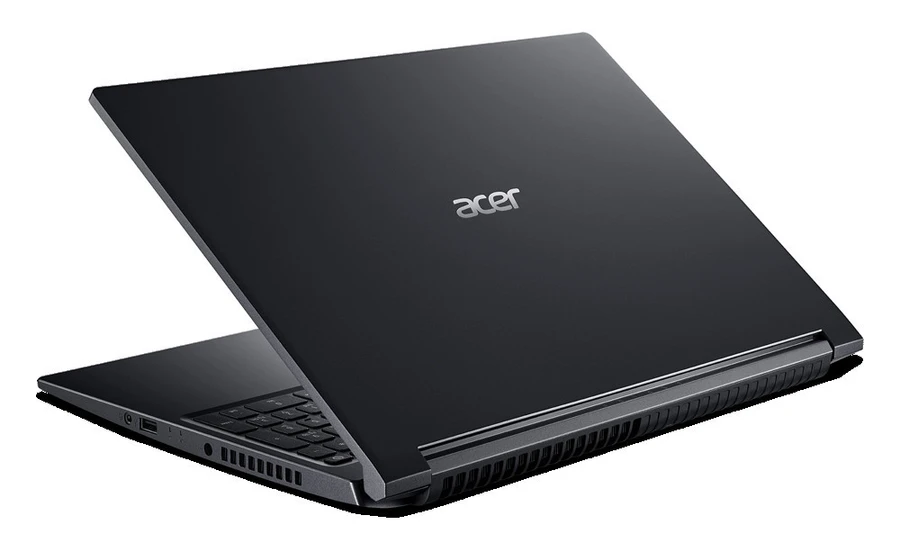 Laptop Acer Gaming Aspire 7 màu đen, thiết kế tối giản, cấu hình mạnh mẽ cho game thủ.