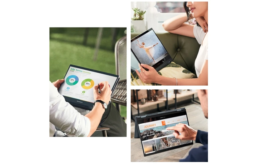 Asus ZenBook Flip 13 UX363 với chip Intel Tiger Lake thế hệ 11, hiệu năng mạnh mẽ cho công việc văn phòng, thiết kế và đồ họa.