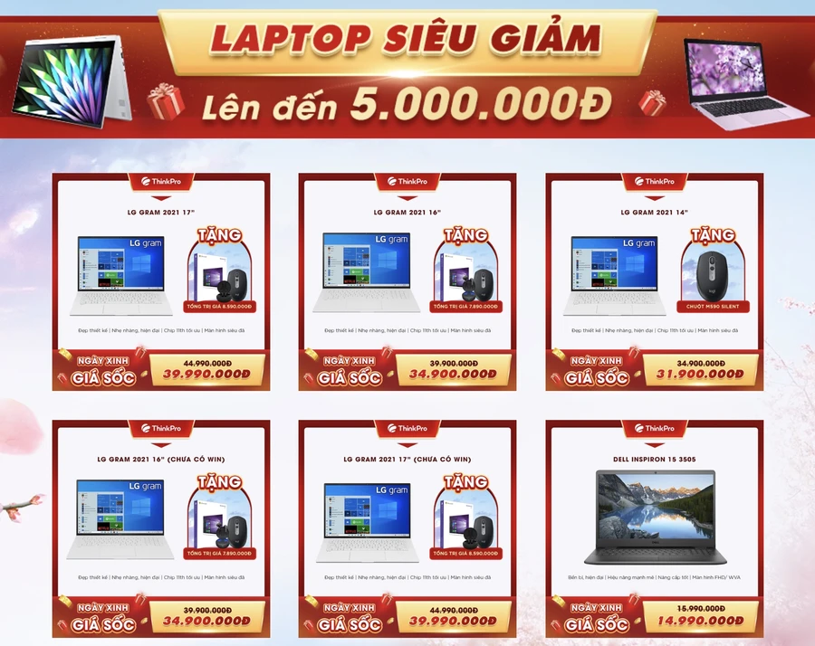 Ngày Xinh giá Sốc - Săn Deal Thần tốc với Quà tặng lên tới 10 Triệu cùng ThinkPro