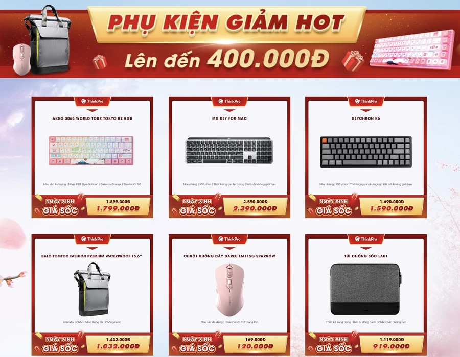 Balo Tomtoc giảm giá kèm nhiều phụ kiện công nghệ hấp dẫn