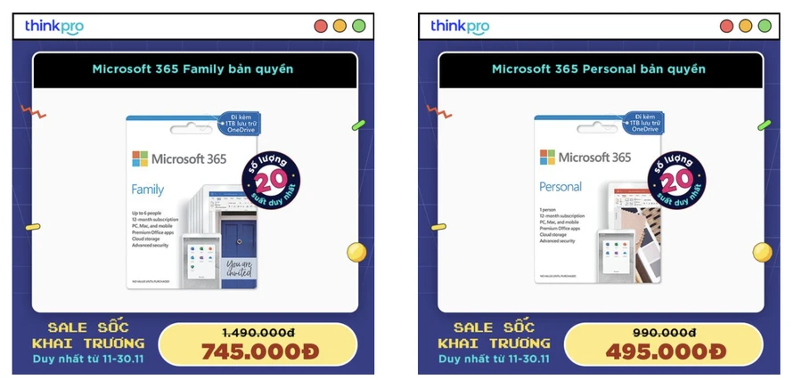 Mừng Khai trương, ThinkPro khuyến mại cực SỐC giảm 50% Microsoft 365 bản quyền