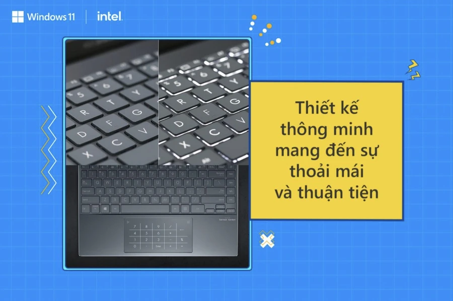 ZenBook 14 với bàn phím tràn viền, NumberPad 2.0 và camera IR
