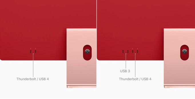 iMac M1 24-inch với các cổng kết nối Type-C và jack tai nghe