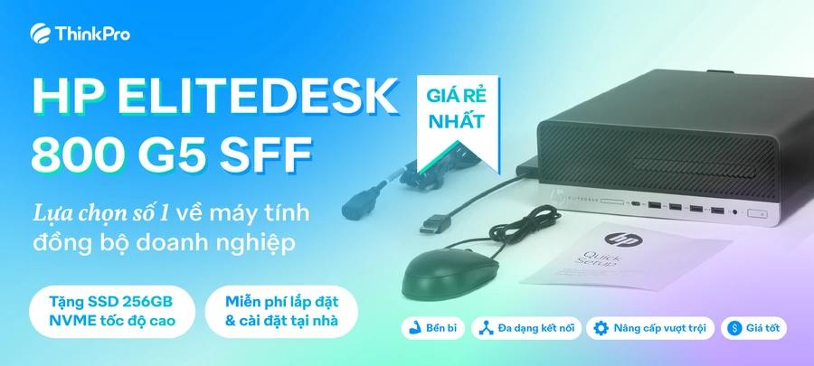 Máy tính đồng bộ HP SFF nhỏ gọn, thiết kế hiện đại, cấu hình mạnh mẽ cho văn phòng