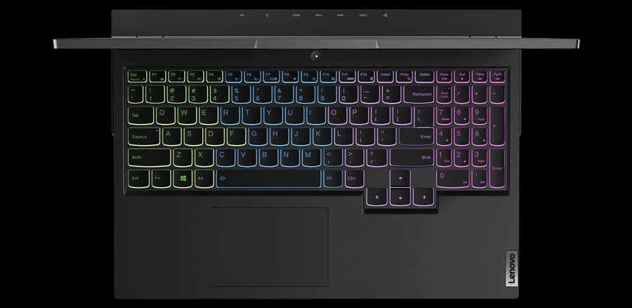 Bàn phím Legion TrueStrike trên laptop Legion 5 AMD 2021 với keycap lớn, hành trình phím sâu 1.5mm