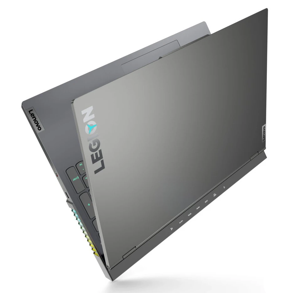 Lenovo Legion 7 màu xám với viền LED RGB bao quanh.
