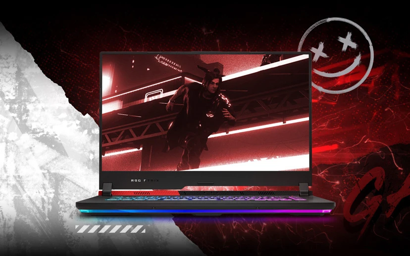 Laptop ASUS ROG Strix G15 với màn hình 144Hz chống chói, sáng rõ.