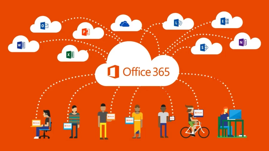Microsoft 365 với giao diện hiện đại trên laptop