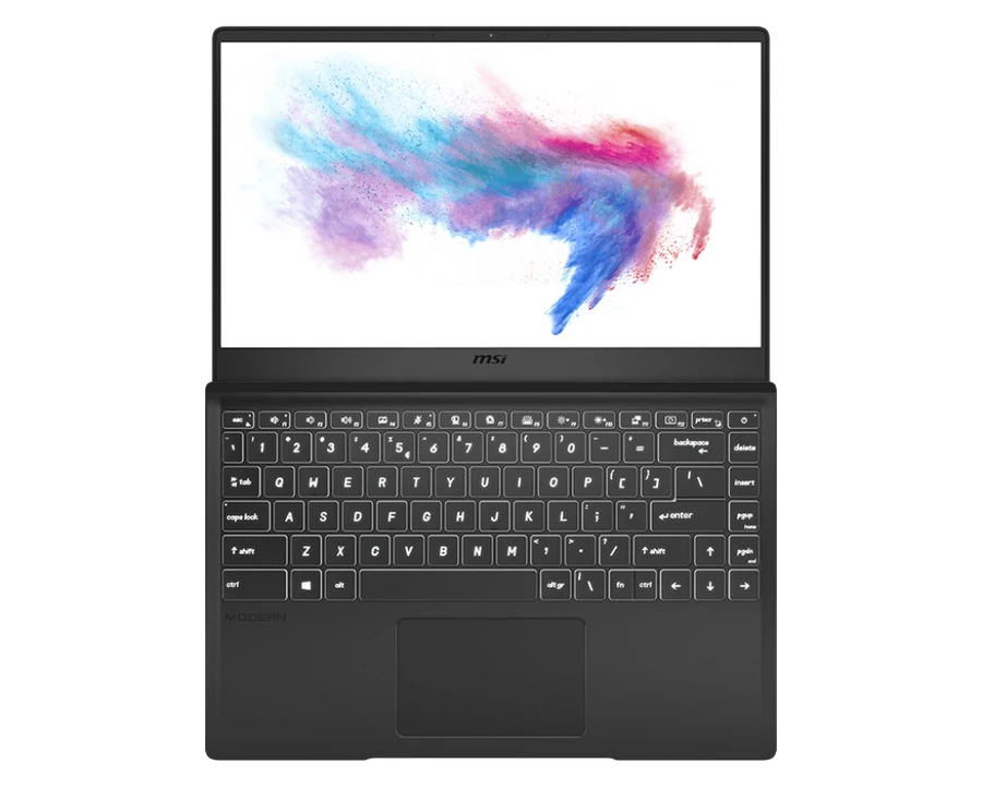 Touchpad MSI Modern 14 B10 mỏng nhẹ, thao tác cử chỉ dễ dàng, nút bấm nhạy.