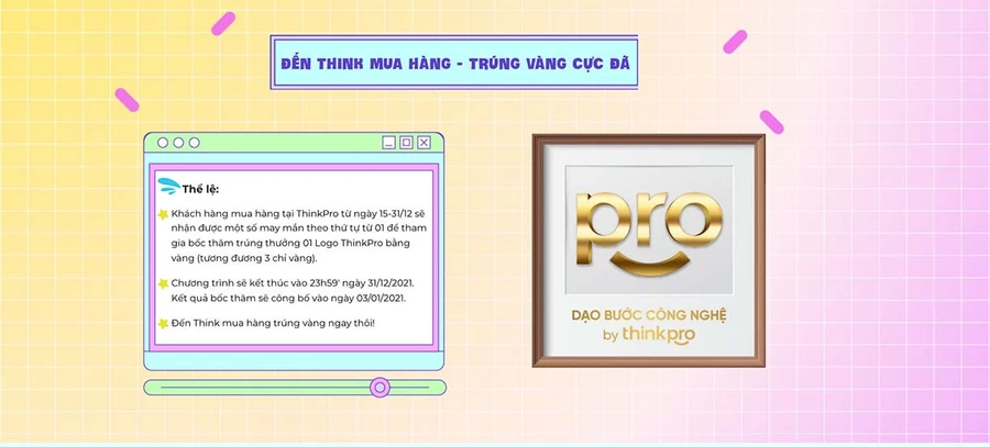 Logo ThinkPro bằng vàng quà tặng chương trình khuyến mãi