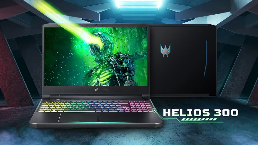 Laptop Predator Helios 300 2021 màu xanh biển với thiết kế góc cạnh