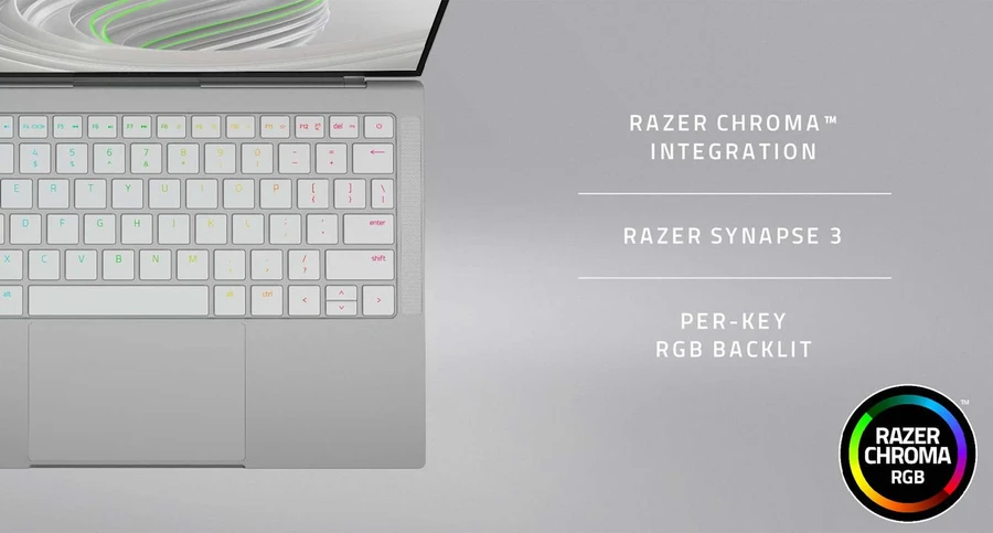 Bàn phím Razer Book 13 với đèn RGB Chroma và dải loa dọc hai bên
