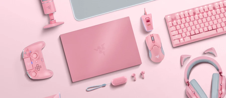 Razer Blade 15 Base Edition màu hồng Quartz Pink độc đáo, sang trọng.