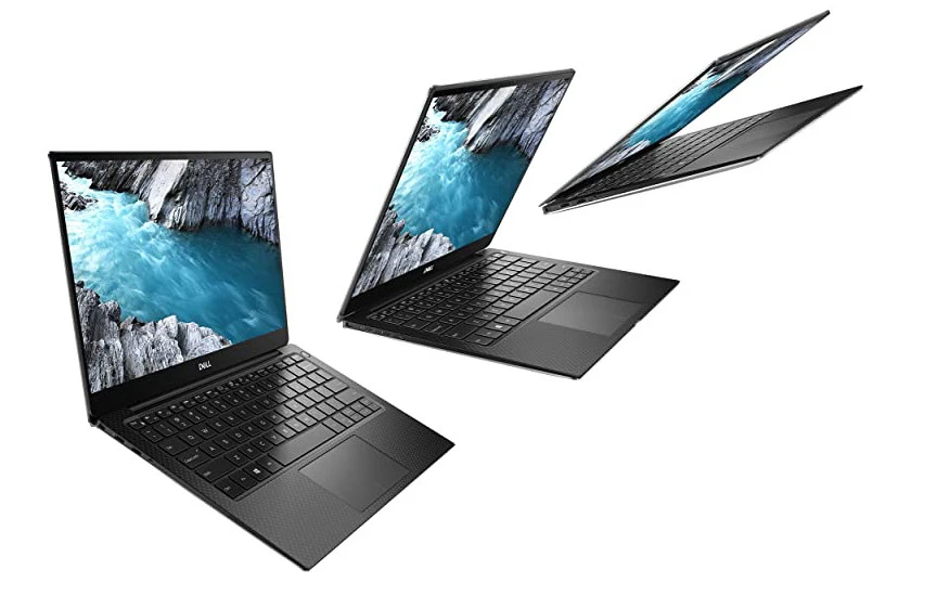 Dell XPS 13 7390 với chất liệu Carbon Fiber, thiết kế thanh lịch và camera trên viền màn hình.