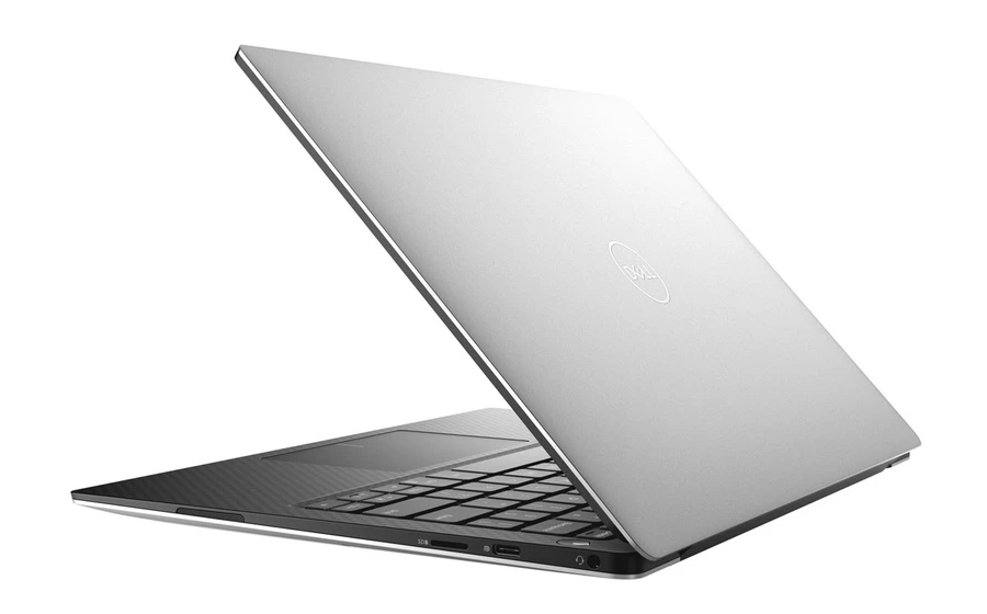 Dell XPS 13 9370 với thiết kế nhôm nguyên khối, viền màn hình mỏng và màu bạc.