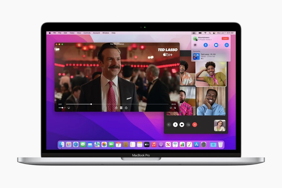 Giao diện macOS Monterey với biểu tượng ứng dụng và thanh Dock