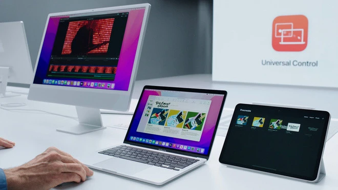 Universal Control: Điều khiển và kéo thả dữ liệu giữa iMac, MacBook và iPad.