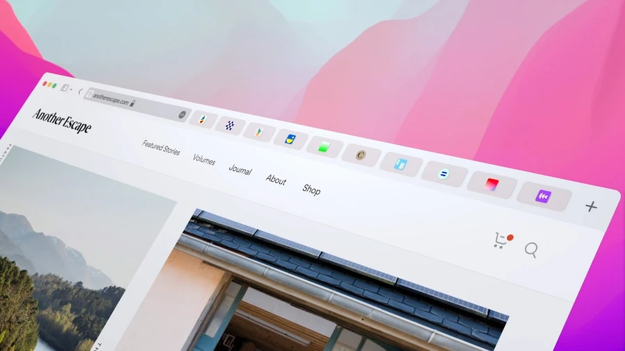 Safari trên macOS 12 với các tab được tách và tính năng Group Tab