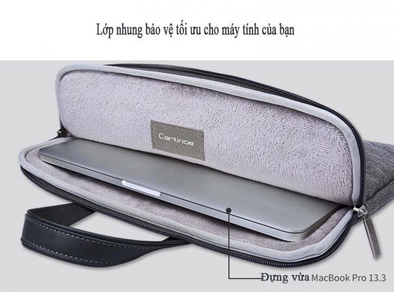 Túi laptop Cartinoe Lamando Series, màu đen, kích thước 15 inch.