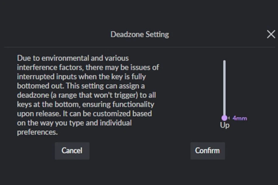 Deadzone setting