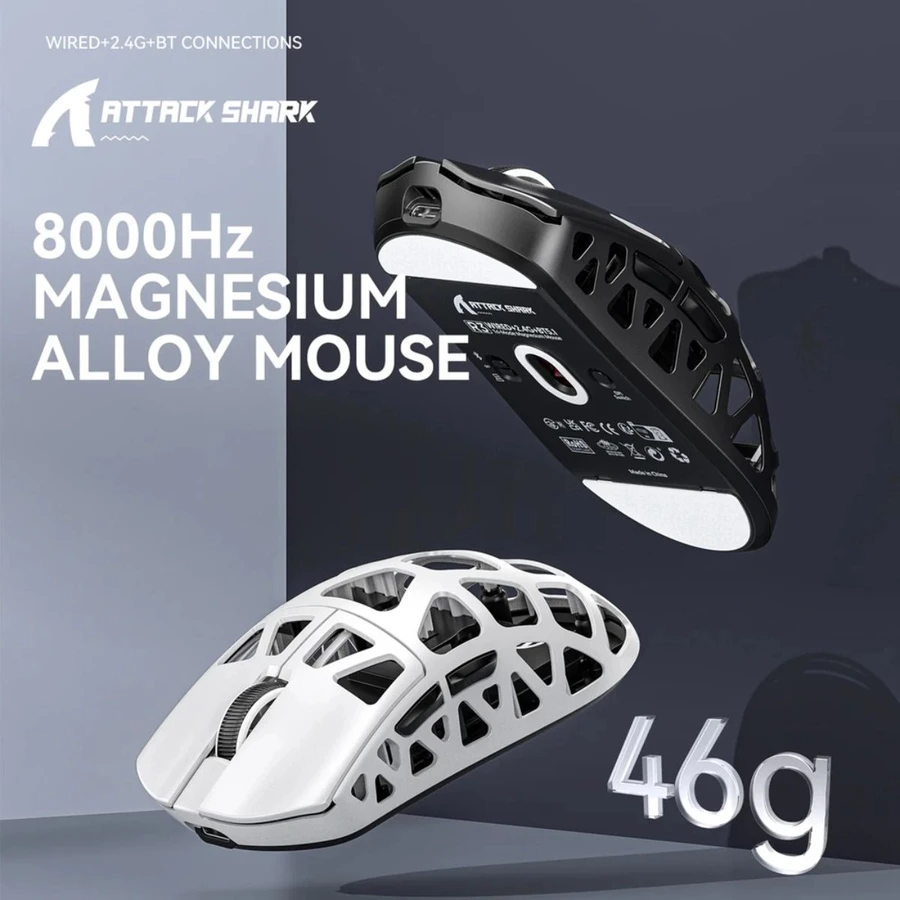 Chuột không dây Attack Shark R3 Magnesium có 3 tuỳ chọn màu sắc là Grey, White, Black
