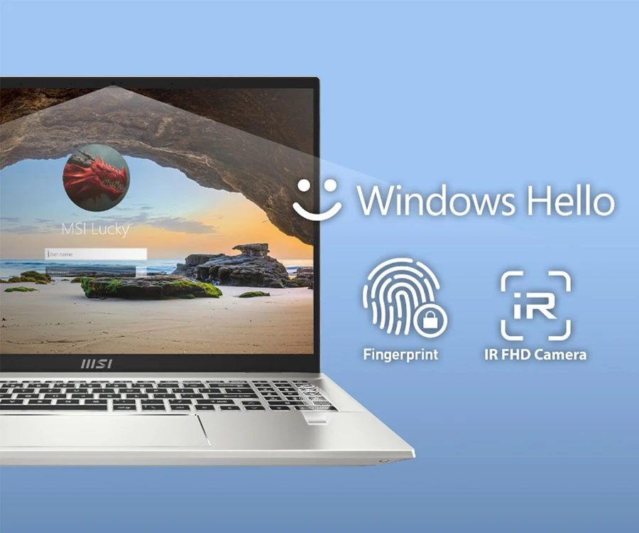 Laptop sử dụng cảm biến vân tay và nhận diện khuôn mặt Windows Hello