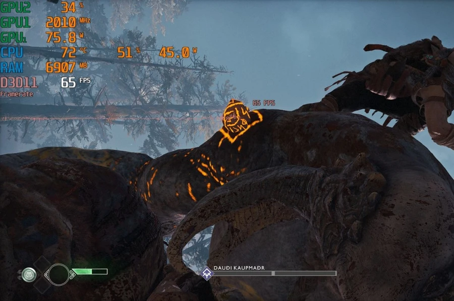 Trải nghiệm God of War trên Acer Nitro 5 Tiger (Thiết lập đồ họa Trung bình)