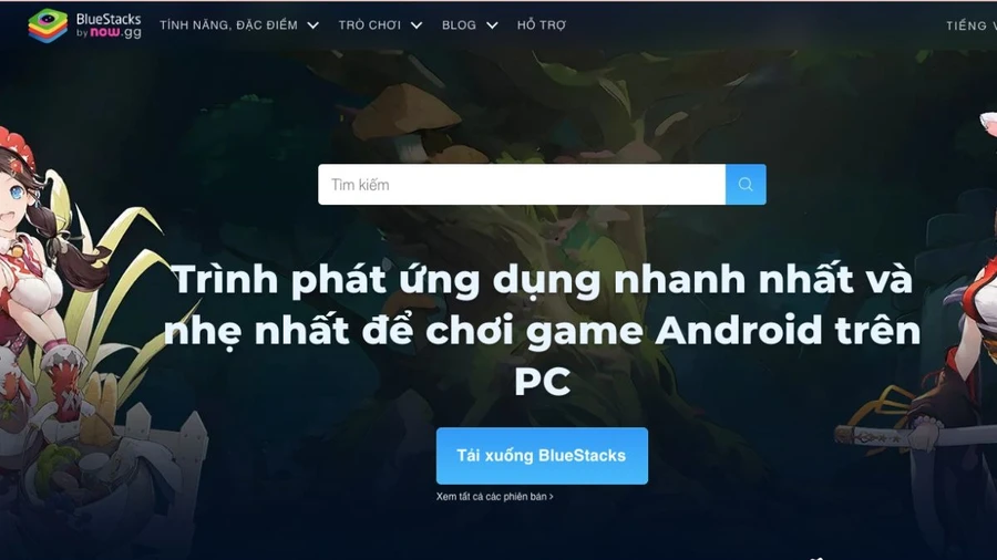 Truy cập trang chủ Bluestacks