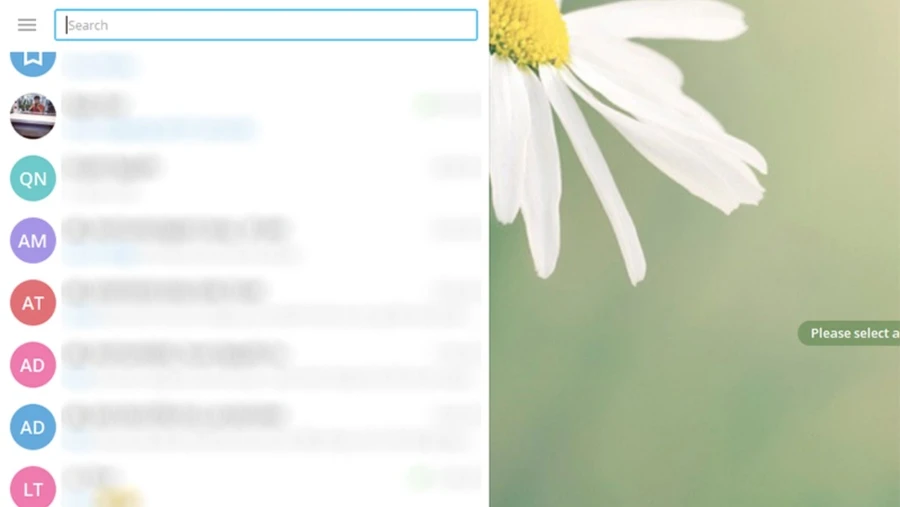Giao diện Telegram trên laptop