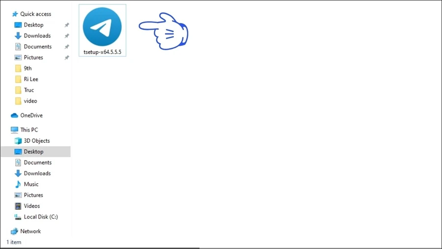 tải file telegramsetup.exe từ trang web chính thức của Telegram