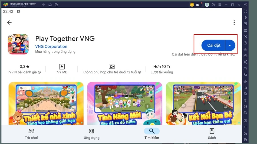 Nhấn vào nút Cài đặt