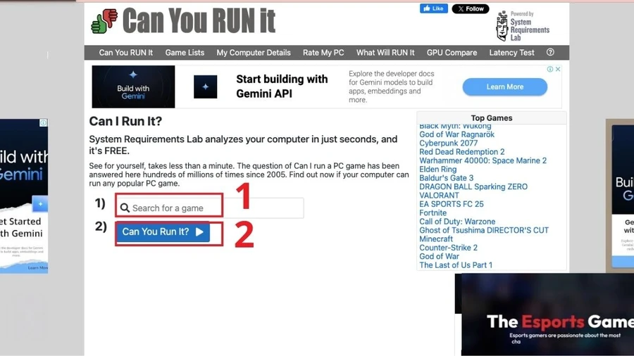 Nhấn Can You RUN It để xem kết quả