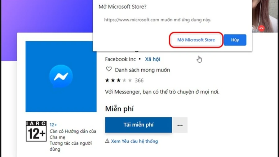 Mở Microsoft Store
