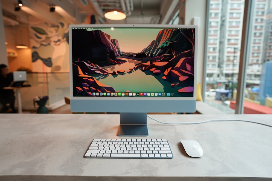 iMac M1 24 inch màu xanh lá cây, mỏng, hiện đại, 7 màu sắc.
