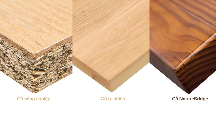 Gỗ NatureBridge so với gỗ thường và gỗ Công nghiệp