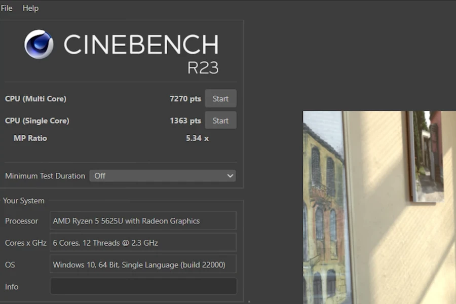 Tham khảo điểm số Cinebench R23 của Dell Inspiron 5625
