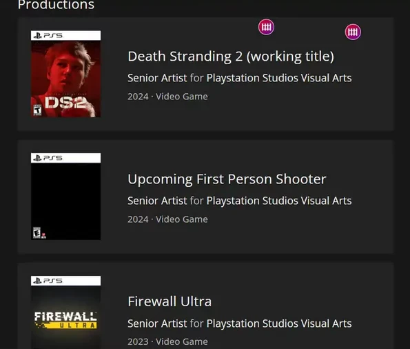 Ngoài Death Stranding 2, chúng ta cũng có thể thấy hai tựa game khác góp mặt trong khung hình.